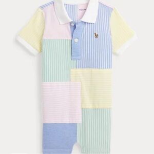 6 Month Patchwork Mesh Polo Shortall